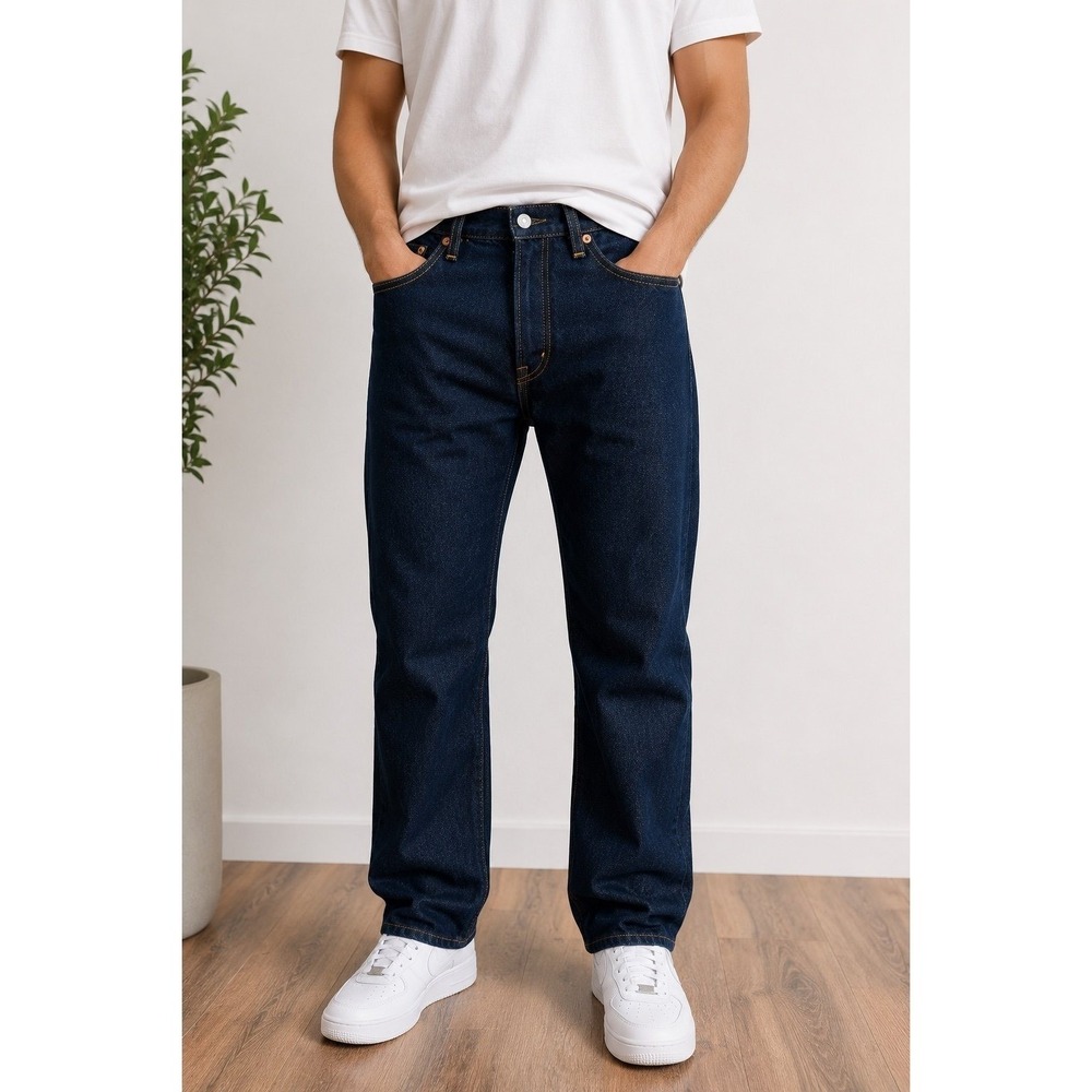 Levi's 501 Original‎ Button Fly Jeans Dark Wash Straight Leg W29 L30 Water Less